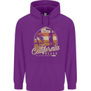 California Beach Surfing Surf Surfer Mens 80% Cotton Hoodie Purple