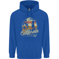 California Beach Surfing Surf Surfer Mens 80% Cotton Hoodie Royal Blue