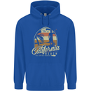 California Beach Surfing Surf Surfer Mens 80% Cotton Hoodie Royal Blue