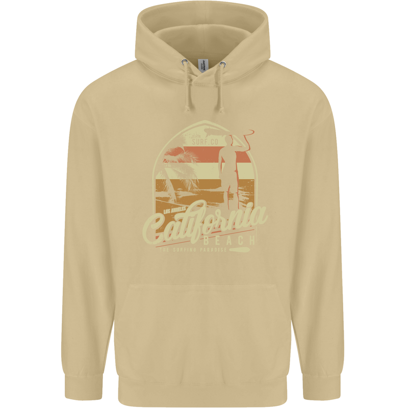 California Beach Surfing Surf Surfer Mens 80% Cotton Hoodie Sand