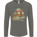 California Beach Surfing Surf Surfer Mens Long Sleeve T-Shirt Charcoal