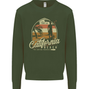 California Beach Surfing Surf Surfer Mens Sweatshirt Jumper Forest Green