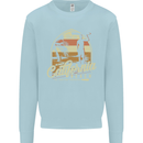 California Beach Surfing Surf Surfer Mens Sweatshirt Jumper Light Blue