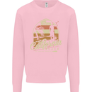 California Beach Surfing Surf Surfer Mens Sweatshirt Jumper Light Pink