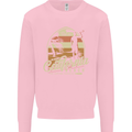California Beach Surfing Surf Surfer Mens Sweatshirt Jumper Light Pink