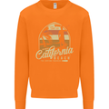 California Beach Surfing Surf Surfer Mens Sweatshirt Jumper Orange