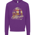 California Beach Surfing Surf Surfer Mens Sweatshirt Jumper Purple
