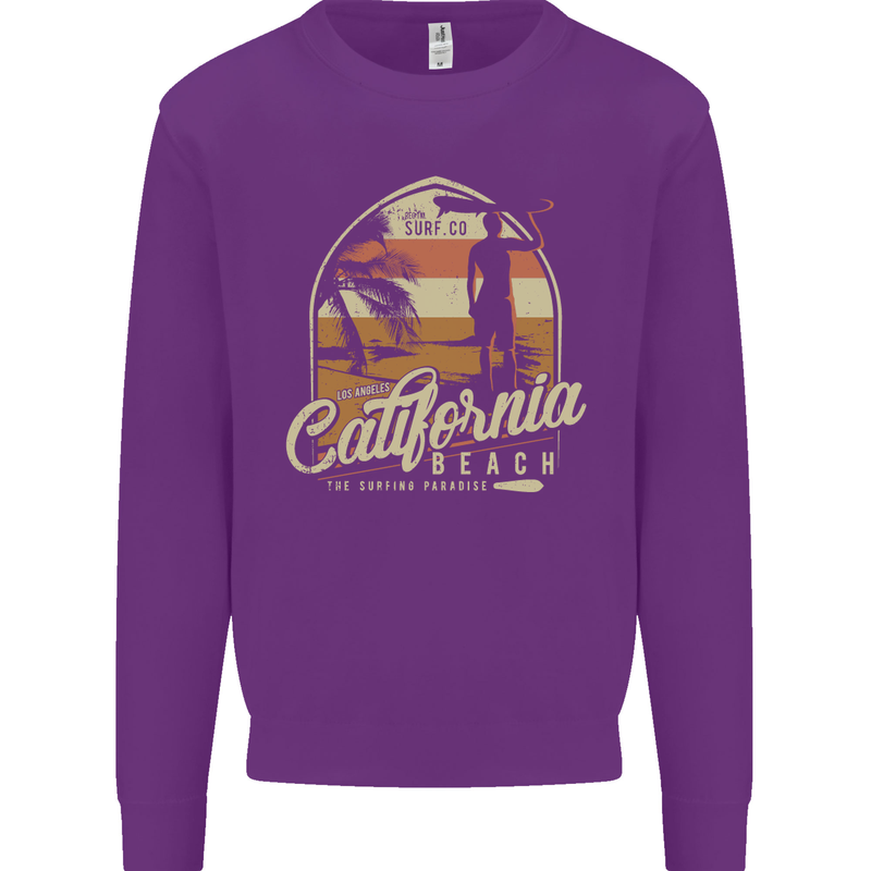 California Beach Surfing Surf Surfer Mens Sweatshirt Jumper Purple