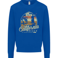 California Beach Surfing Surf Surfer Mens Sweatshirt Jumper Royal Blue
