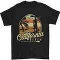 California Beach Surfing Surf Surfer Mens T-Shirt Cotton Gildan Black