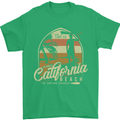 California Beach Surfing Surf Surfer Mens T-Shirt Cotton Gildan Irish Green