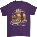 California Beach Surfing Surf Surfer Mens T-Shirt Cotton Gildan Purple