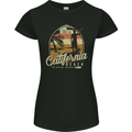 California Beach Surfing Surf Surfer Womens Petite Cut T-Shirt Black