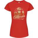 California Beach Surfing Surf Surfer Womens Petite Cut T-Shirt Red