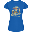 California Beach Surfing Surf Surfer Womens Petite Cut T-Shirt Royal Blue