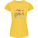 California Beach Surfing Surf Surfer Womens Petite Cut T-Shirt Yellow