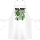Call of Daddy Funny Parody Father's Day Dad Cotton Apron 100% Organic White