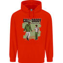 Call of Daddy Funny Parody Father's Day Dad Mens 80% Cotton Hoodie Bright Red