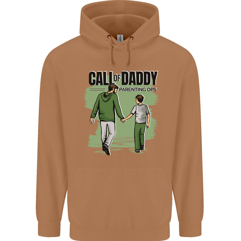 Call of Daddy Funny Parody Father's Day Dad Mens 80% Cotton Hoodie Caramel Latte