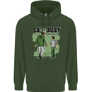 Call of Daddy Funny Parody Father's Day Dad Mens 80% Cotton Hoodie Forest Green