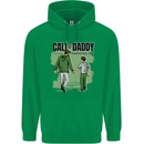 Call of Daddy Funny Parody Father's Day Dad Mens 80% Cotton Hoodie Irish Green