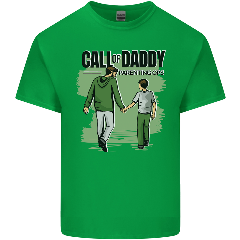 Call of Daddy Funny Parody Father's Day Dad Mens Cotton T-Shirt Tee Top Irish Green