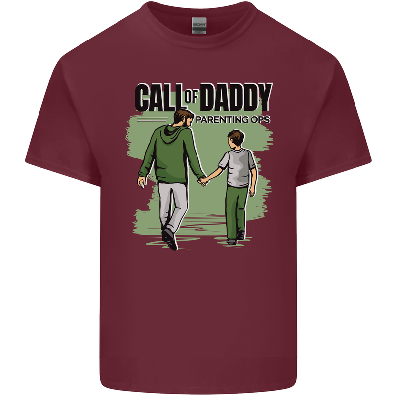 Call of Daddy Funny Parody Father's Day Dad Mens Cotton T-Shirt Tee Top Maroon