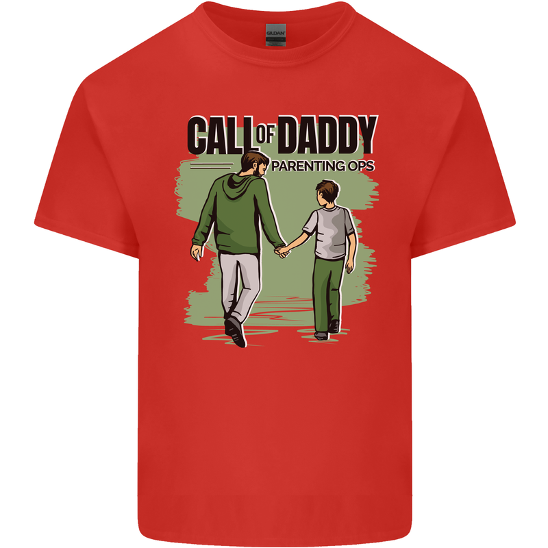 Call of Daddy Funny Parody Father's Day Dad Mens Cotton T-Shirt Tee Top Red