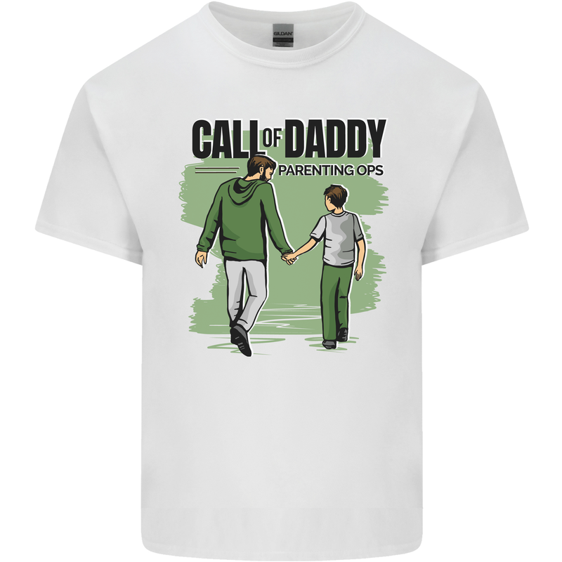 Call of Daddy Funny Parody Father's Day Dad Mens Cotton T-Shirt Tee Top White