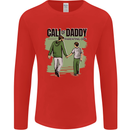 Call of Daddy Funny Parody Father's Day Dad Mens Long Sleeve T-Shirt Red
