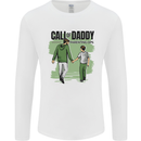 Call of Daddy Funny Parody Father's Day Dad Mens Long Sleeve T-Shirt White