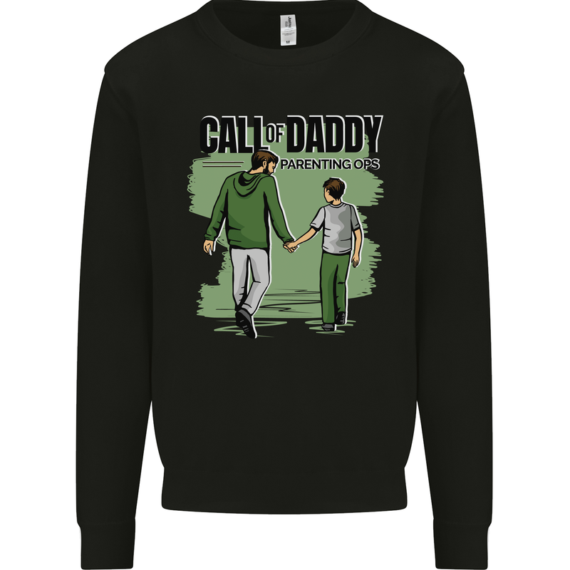 Call of Daddy Funny Parody Father's Day Dad Mens Sweatshirt Jumper Black