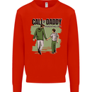Call of Daddy Funny Parody Father's Day Dad Mens Sweatshirt Jumper Bright Red