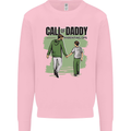 Call of Daddy Funny Parody Father's Day Dad Mens Sweatshirt Jumper Light Pink