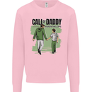 Call of Daddy Funny Parody Father's Day Dad Mens Sweatshirt Jumper Light Pink