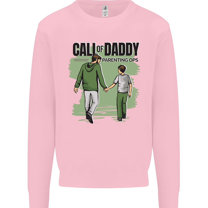 Call of Daddy Funny Parody Father's Day Dad Mens Sweatshirt Jumper Light Pink