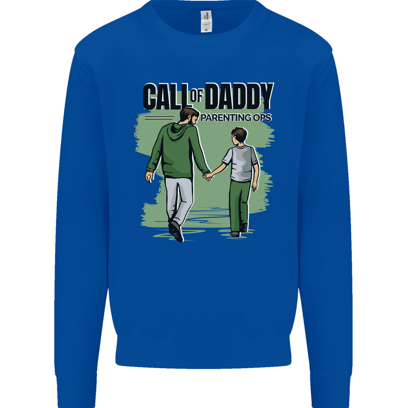 Call of Daddy Funny Parody Father's Day Dad Mens Sweatshirt Jumper Royal Blue