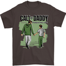 Call of Daddy Funny Parody Father's Day Dad Mens T-Shirt Cotton Gildan Dark Chocolate