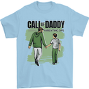 Call of Daddy Funny Parody Father's Day Dad Mens T-Shirt Cotton Gildan Light Blue