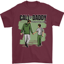 Call of Daddy Funny Parody Father's Day Dad Mens T-Shirt Cotton Gildan Maroon
