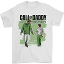 Call of Daddy Funny Parody Father's Day Dad Mens T-Shirt Cotton Gildan White
