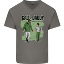 Call of Daddy Funny Parody Father's Day Dad Mens V-Neck Cotton T-Shirt Charcoal