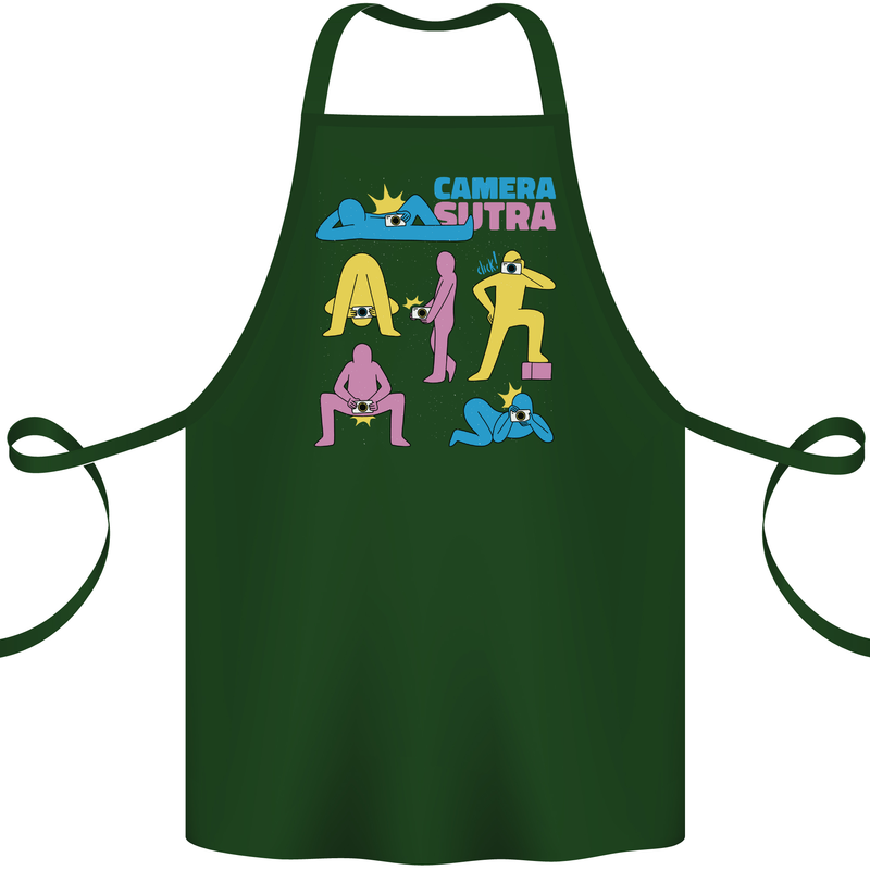 Camera Sutra Photography Photographer Funny Cotton Apron 100% Organic Forest Green