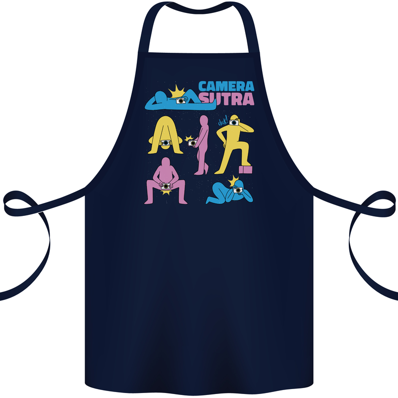 Camera Sutra Photography Photographer Funny Cotton Apron 100% Organic Navy Blue