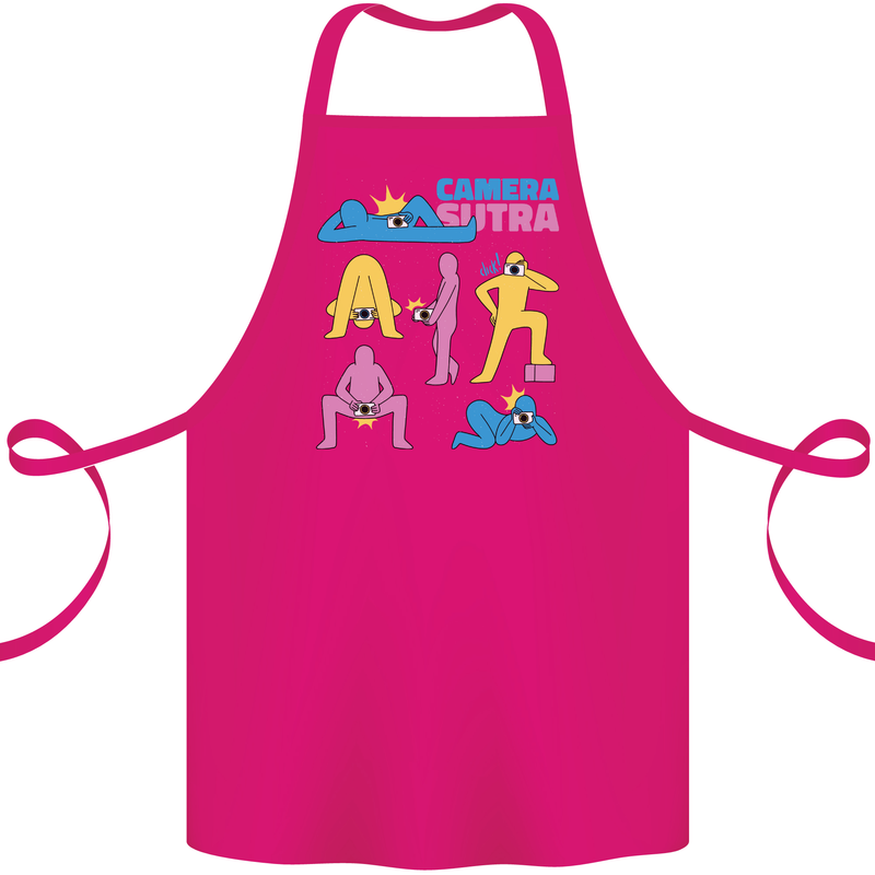Camera Sutra Photography Photographer Funny Cotton Apron 100% Organic Pink