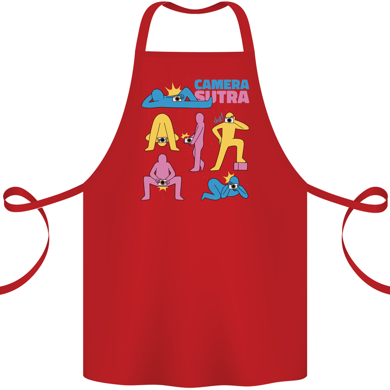 Camera Sutra Photography Photographer Funny Cotton Apron 100% Organic Red