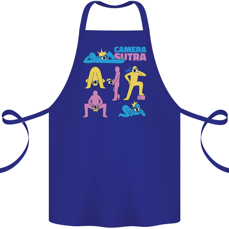 Camera Sutra Photography Photographer Funny Cotton Apron 100% Organic Royal Blue