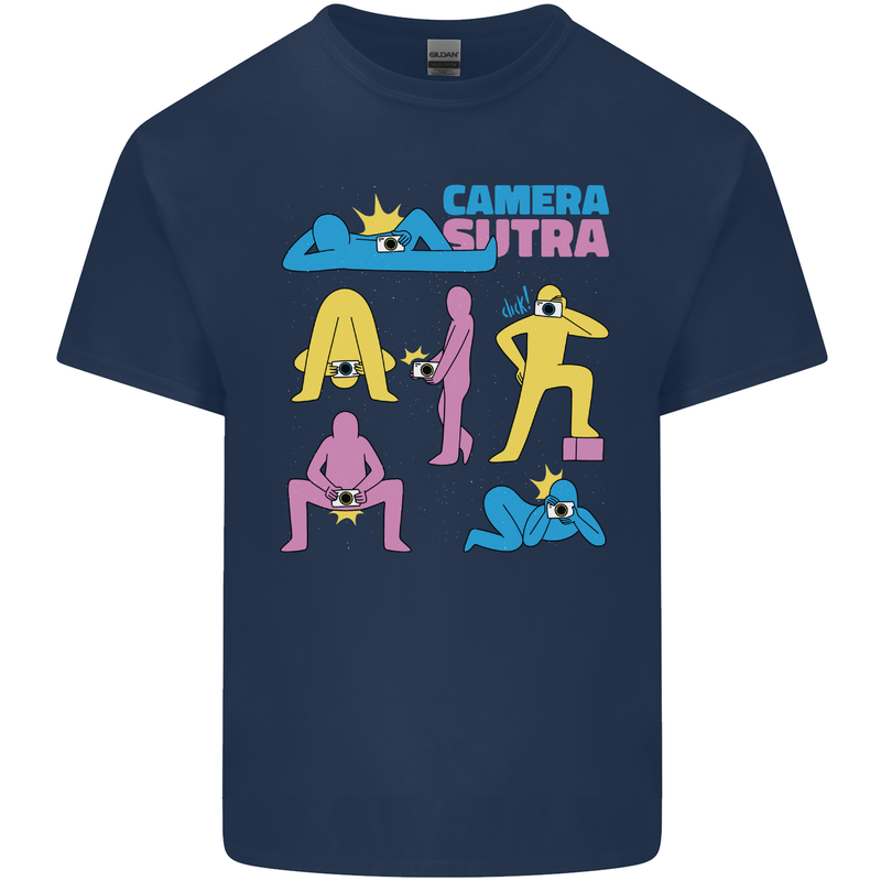 Camera Sutra Photography Photographer Funny Kids T-Shirt Childrens Navy Blue