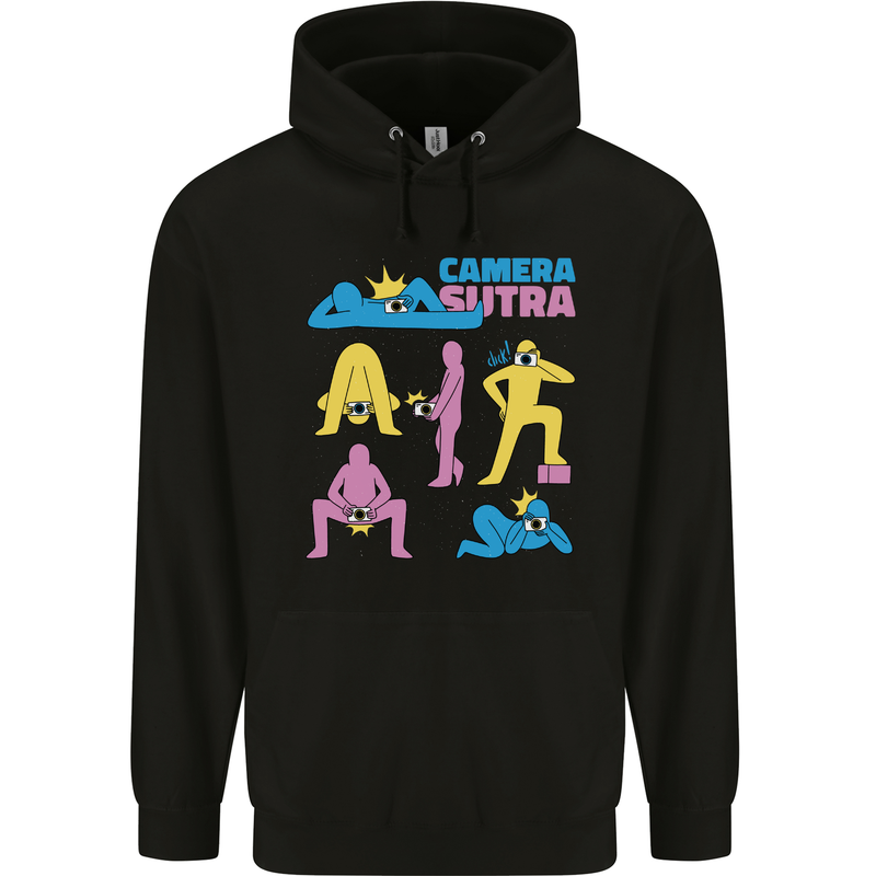 Camera Sutra Photography Photographer Funny Mens 80% Cotton Hoodie Black