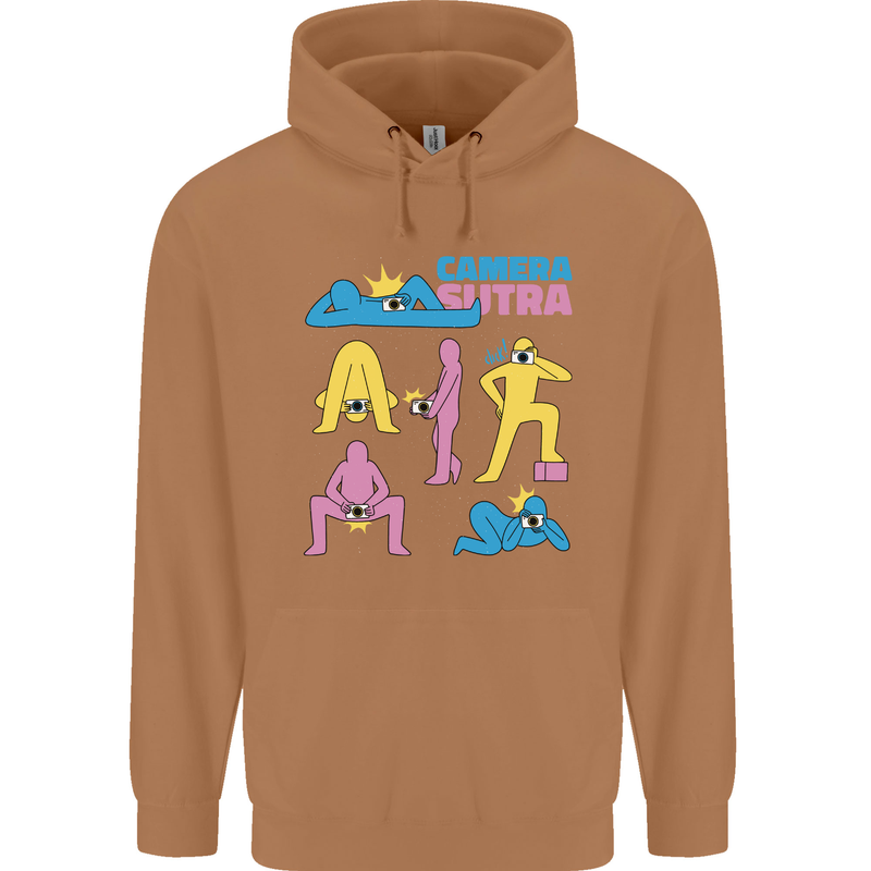 Camera Sutra Photography Photographer Funny Mens 80% Cotton Hoodie Caramel Latte